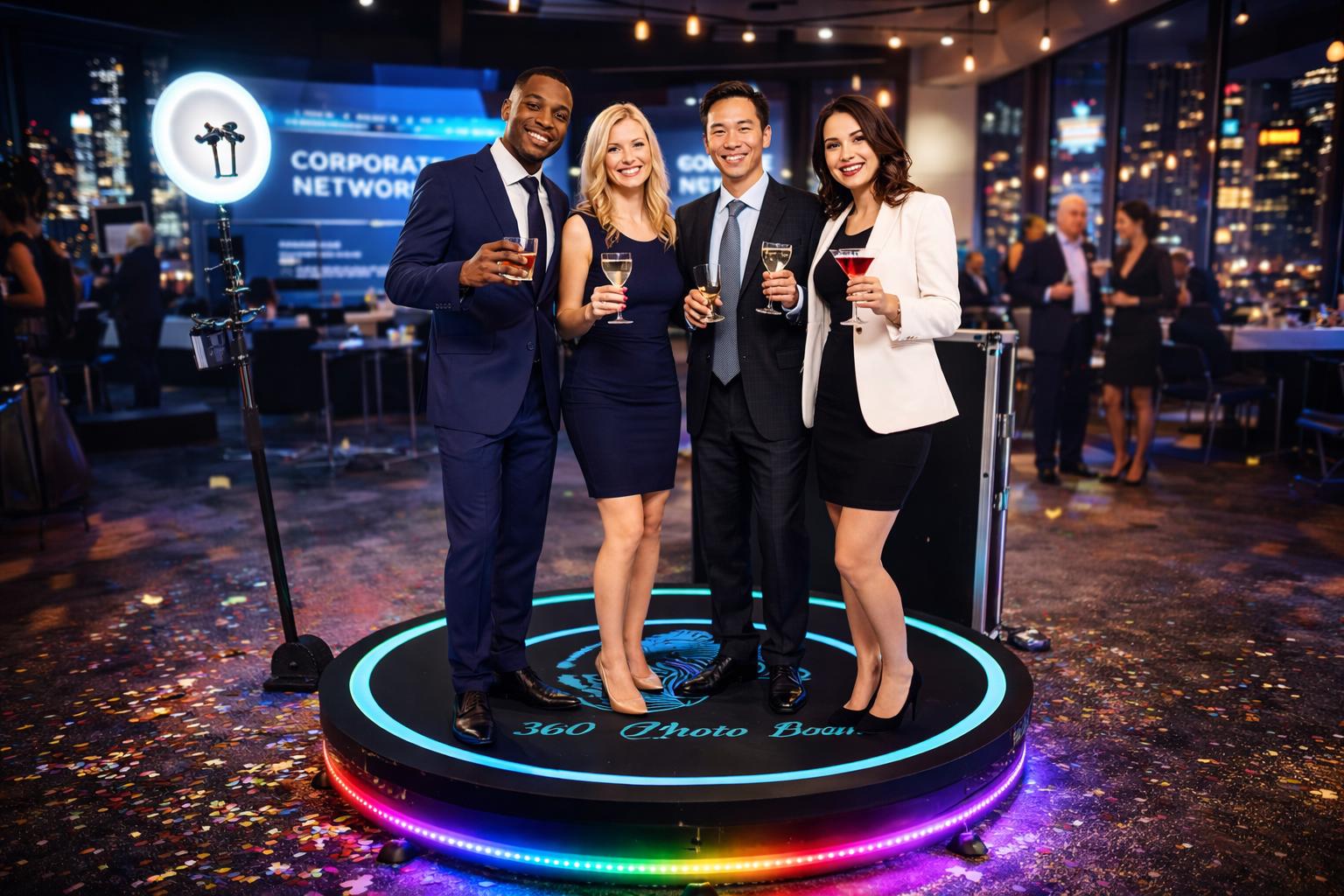 Guests enjoying a 360 video photo booth experience in Ottawa Ontario