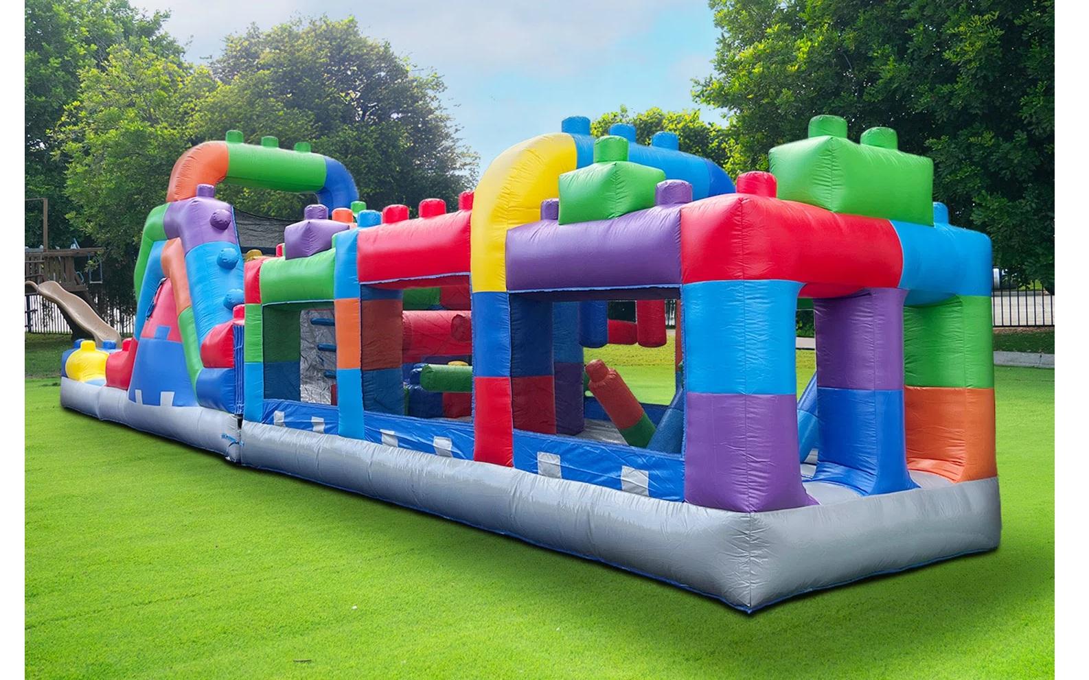 42' Mega Blocks Obstacle Course Bouncy Castle party rentals Ottawa Ontario and Gatineau Quebec