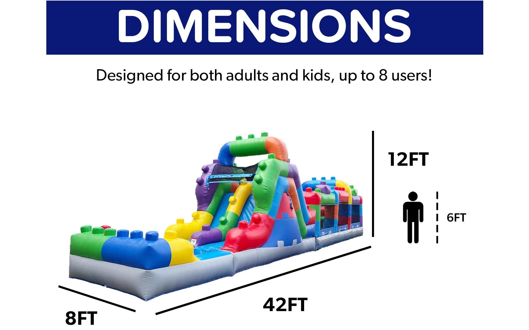 42' Mega Blocks Obstacle Course Bouncy Castle party rentals Ottawa Ontario and Gatineau Quebec