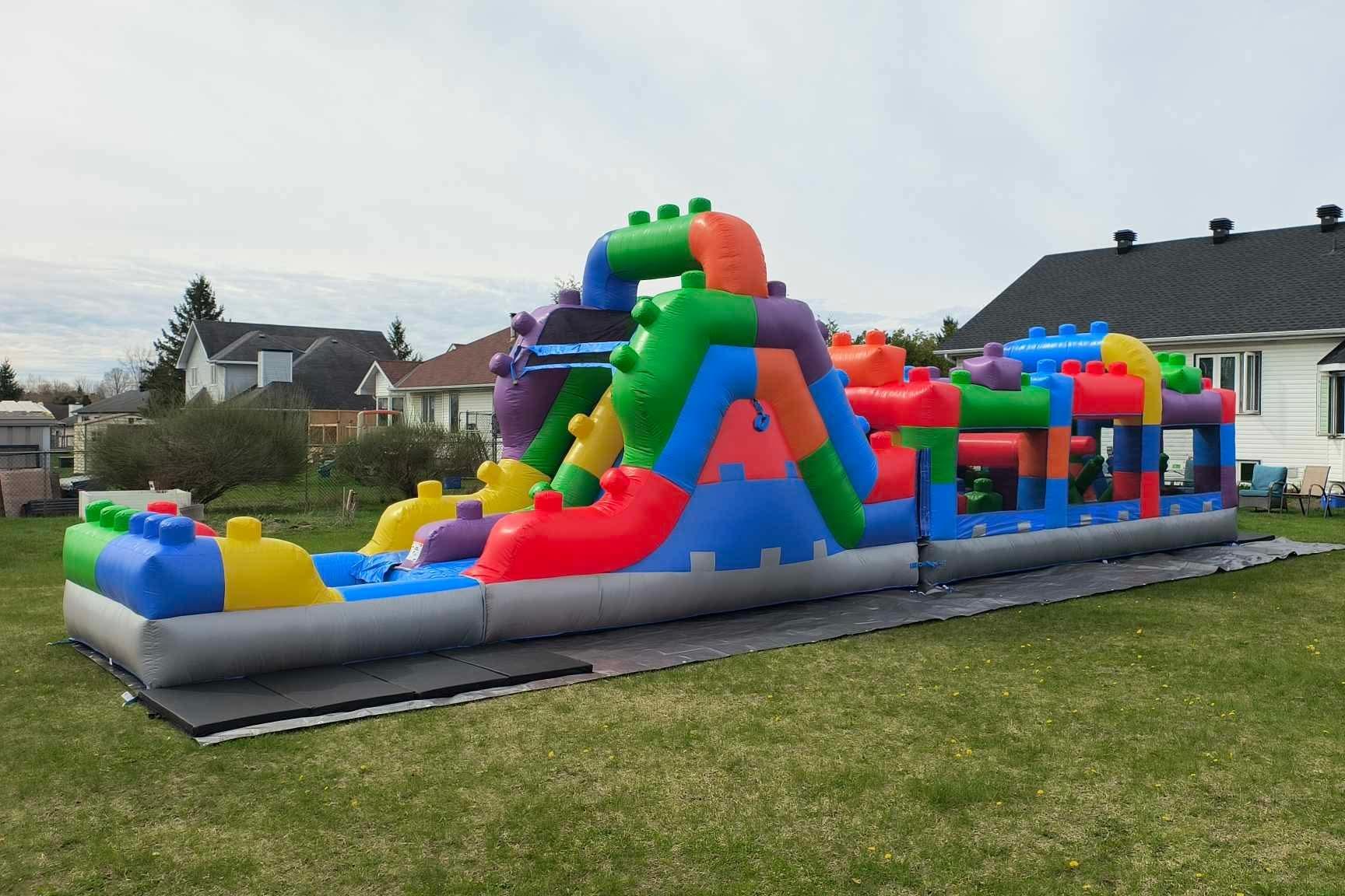 42' Mega Blocks Obstacle Course Bouncy Castle party rentals Ottawa Ontario and Gatineau Quebec