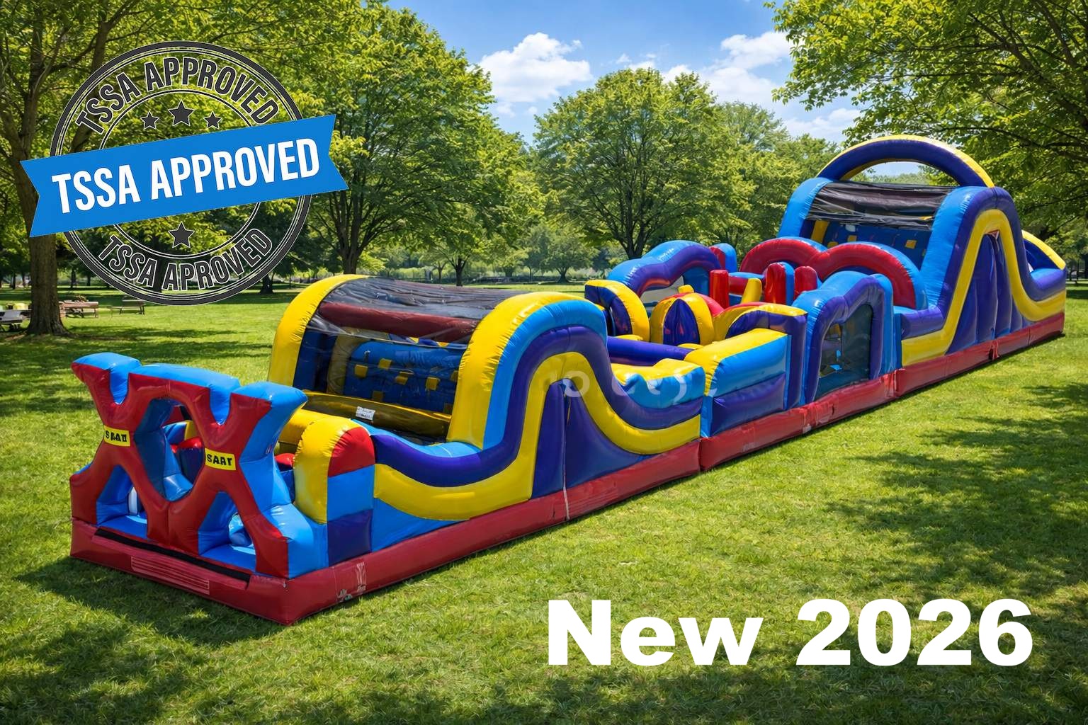 71ft Extreme X (Extreme Rush) inflatable obstacle course rental in Ottawa, TSSA approved