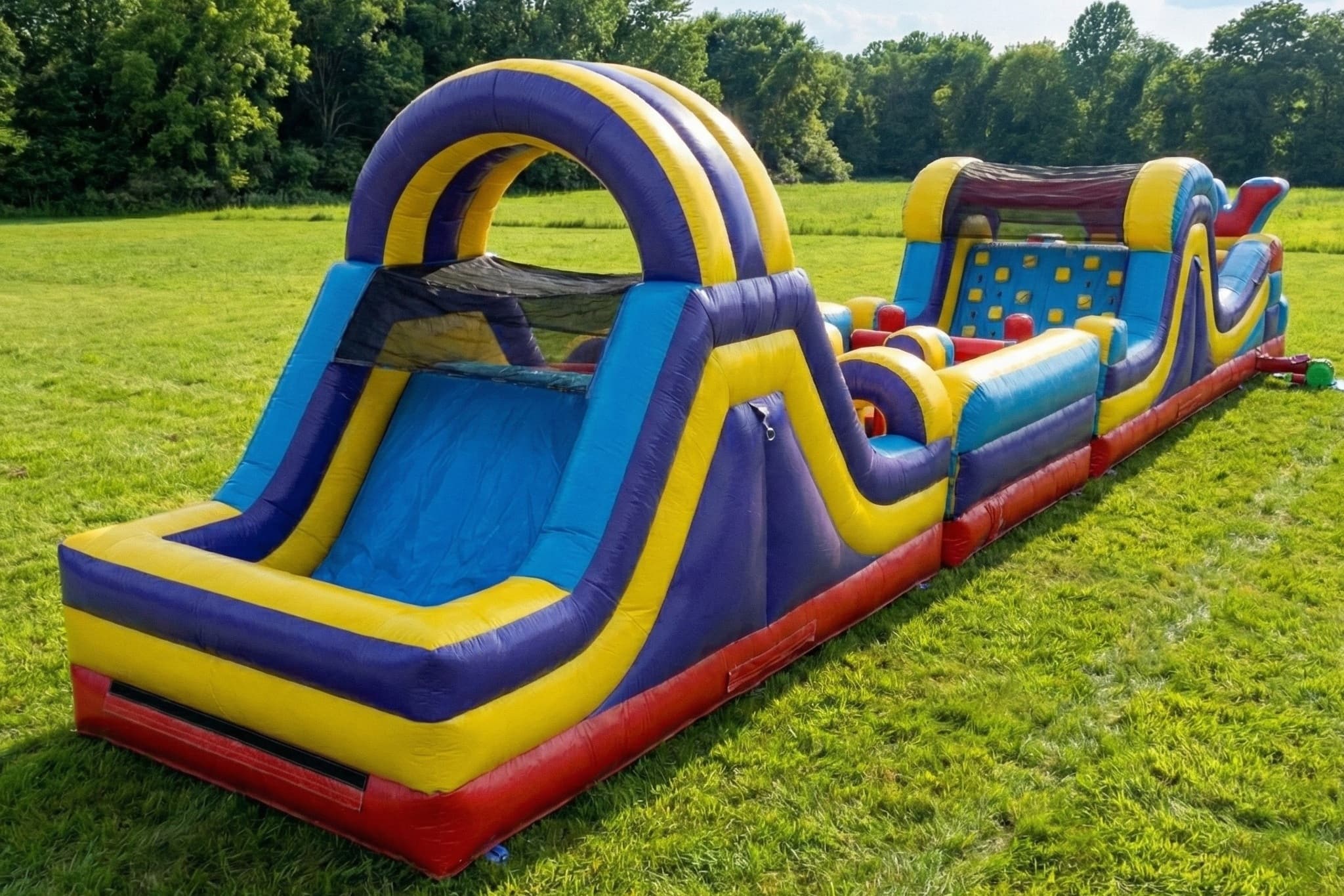 71ft Extreme Rush obstacle course inflatable rental in Ottawa for corporate and community events