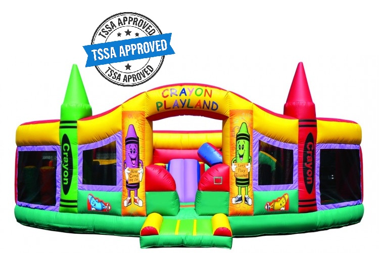 Deluxe Crayon Play Centre Bounce House TSSA party rentals Ottawa Ontario and Gatineau Quebec