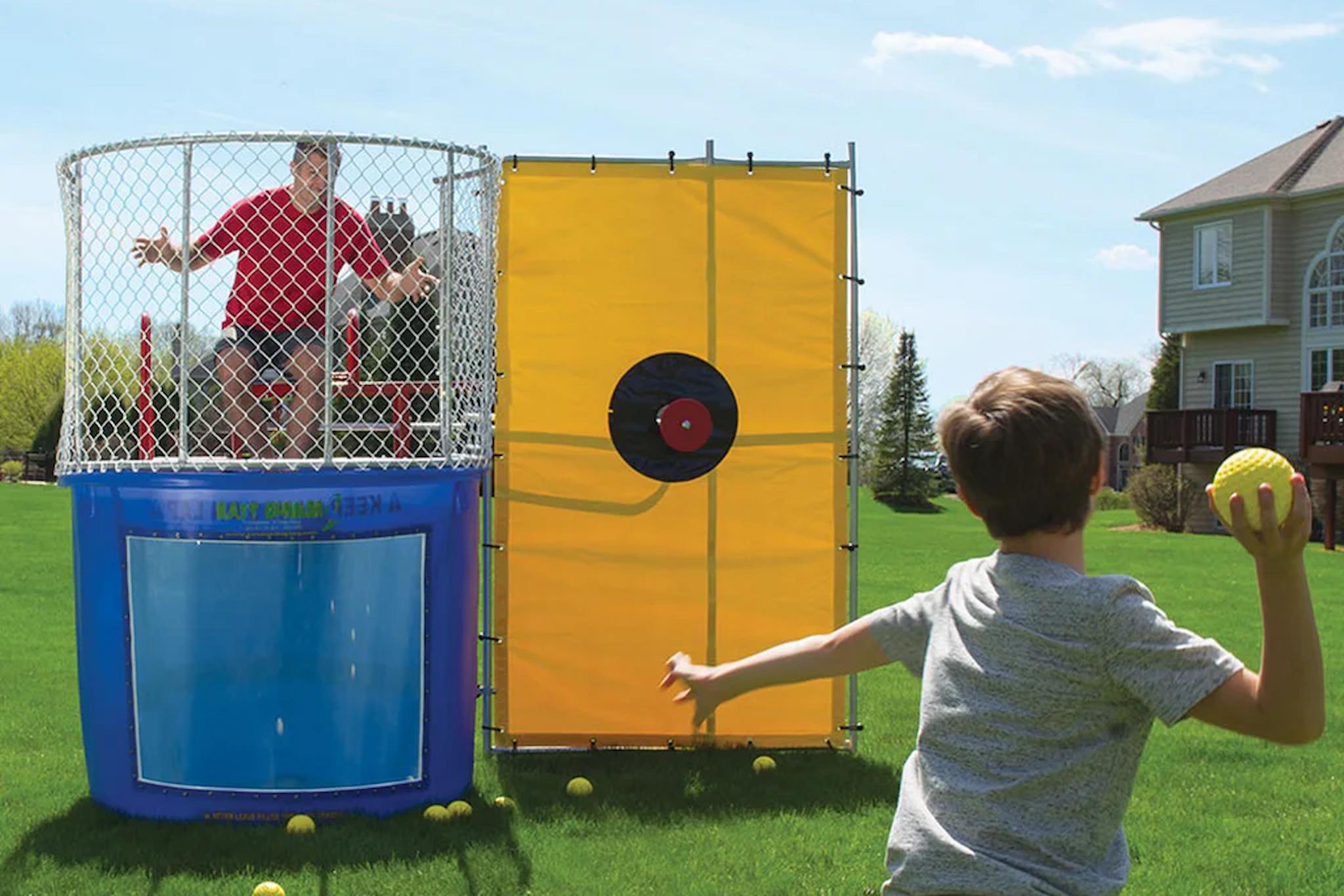 Fun dunk tank rental for backyard parties in Kanata, Barrhaven, and Orleans