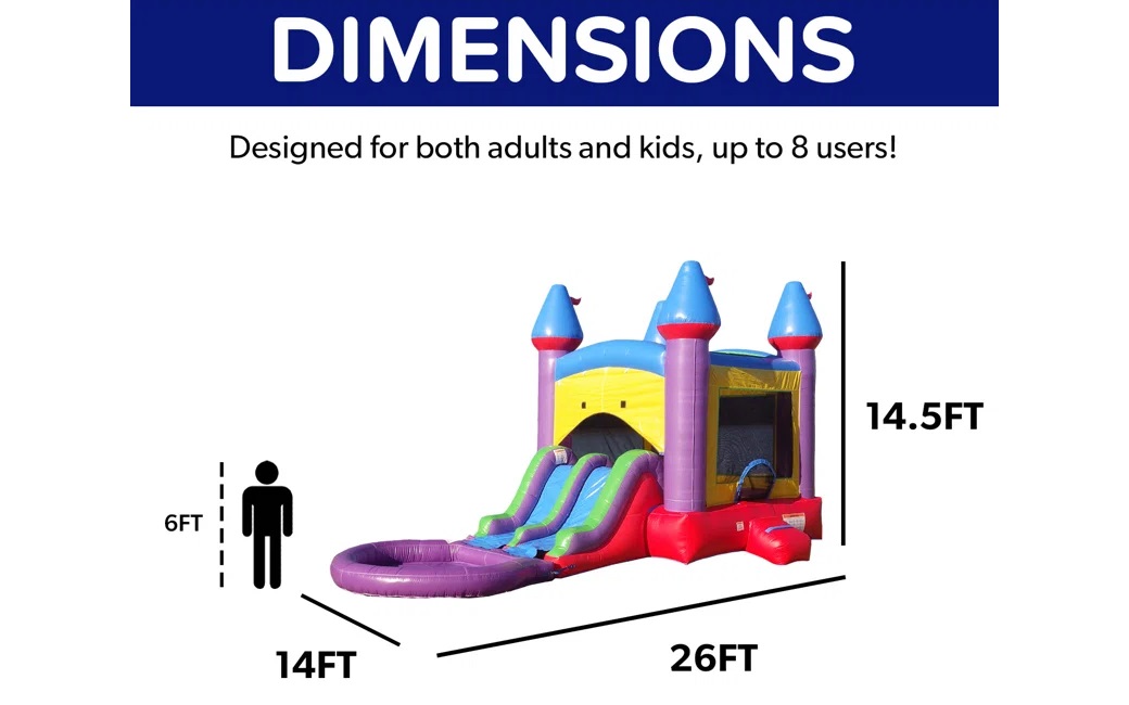 JellyBean Combo Bouncer with Waterslide foam party rentals Ottawa Ontario and Gatineau Quebec