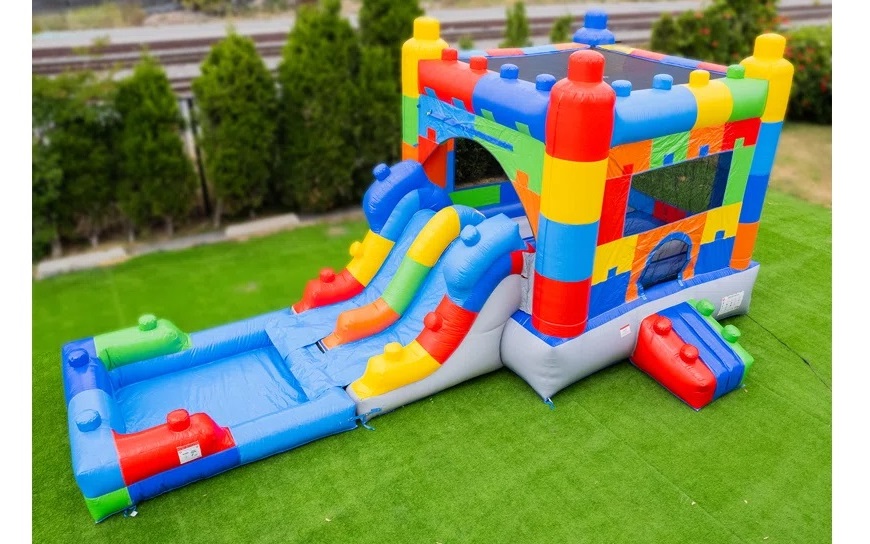 Mega Blocks Combo Bouncy House With Slide / Waterslide foam party rentals rentals Ottawa Ontario