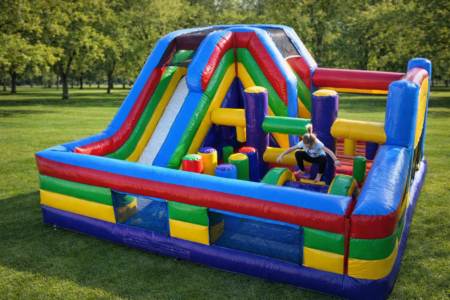 Multi-Challenge obstacle combo inflatable rental Ottawa for birthdays and school events