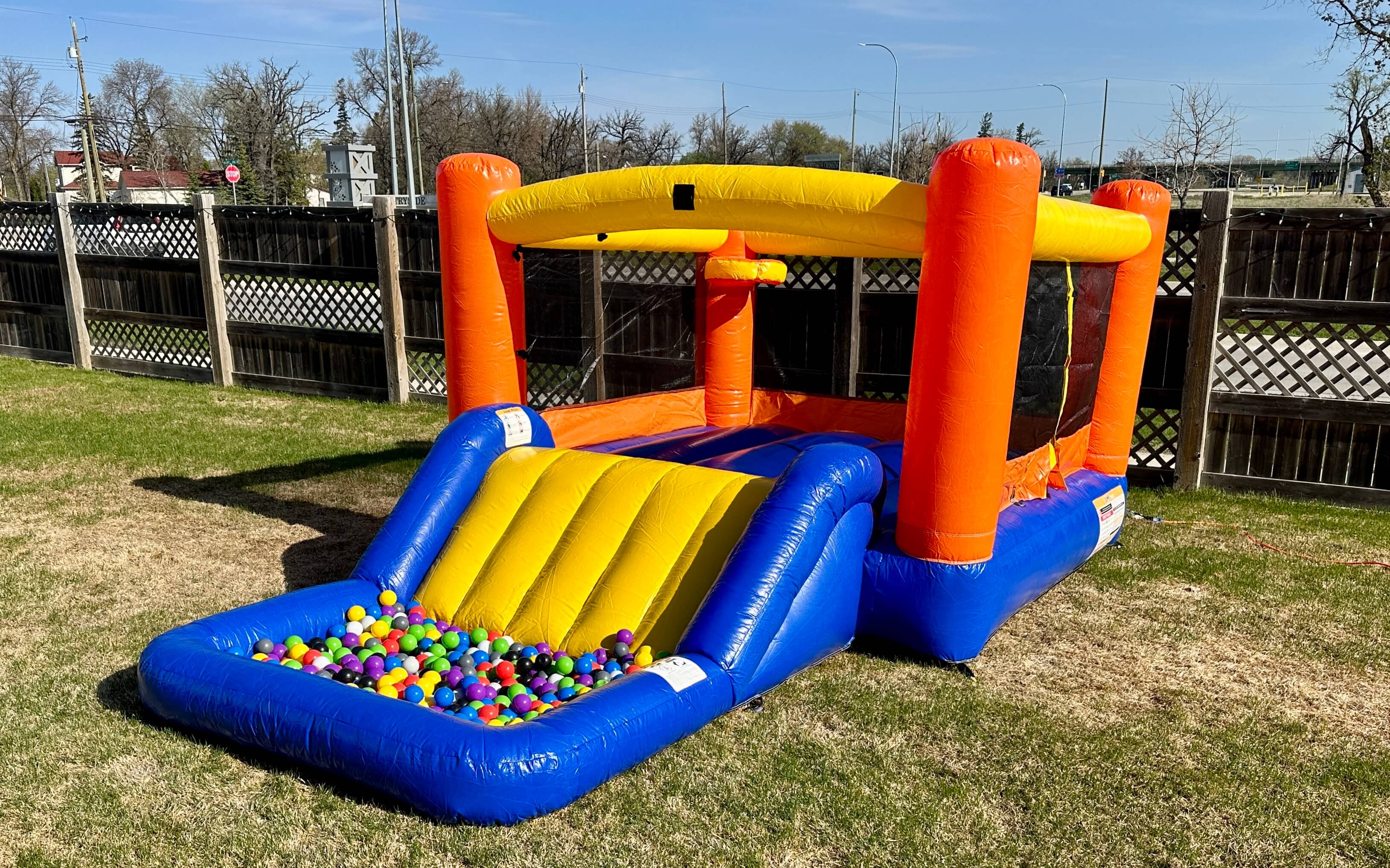 Orange Splash Bouncer with Slide party rentals Ottawa Ontario and Gatineau Quebec