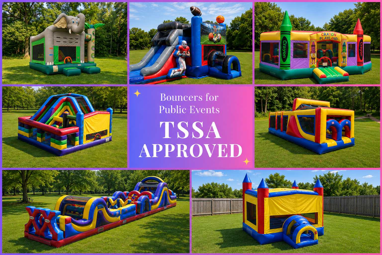 TSSA approved bouncers for public events, schools, parks, festivals and community events in Ottawa Ontario