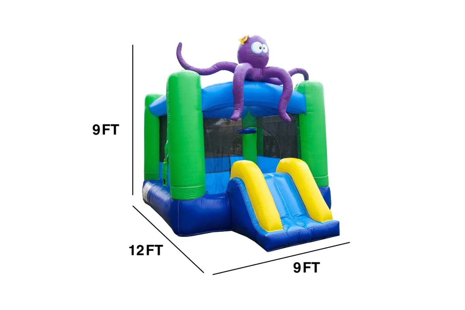 Octopus bouncy castle rental Ottawa Ontario with slide and safety netting
